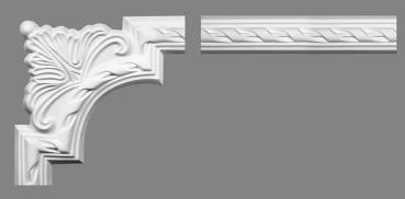 Wand 252-11 PU  24x24cm  Ecke/Viertelkreis passend zur Leiste Wand 252 PU